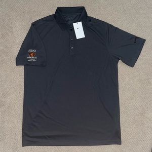 Men’s Nike Dri- Fit golf polo with Tito’s Vodka logo on sleeve